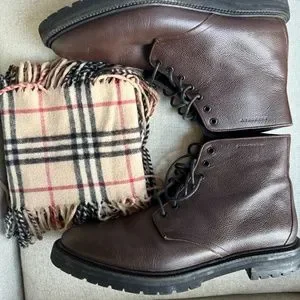 Burberry | Shoes | Mens Burberry Brown Leather Boots Size 45 